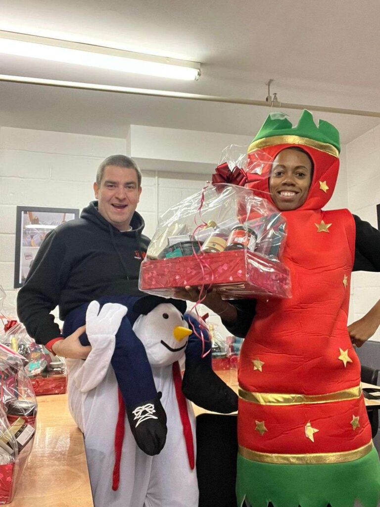 The Lewis Foundation's Lorraine and Lee preparing hampers 2