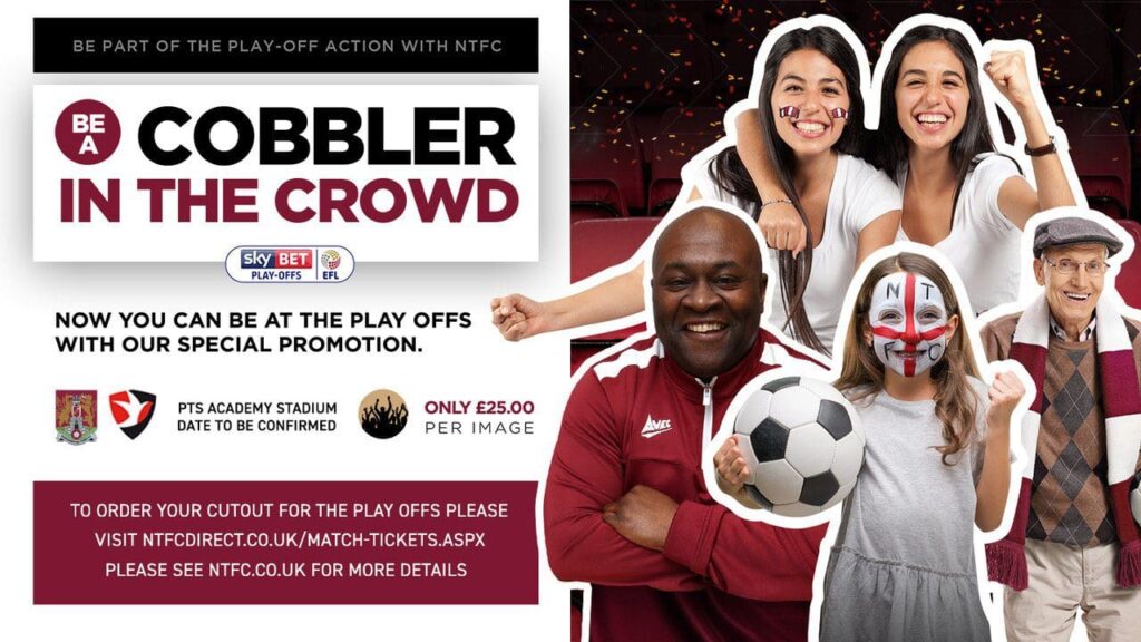Be a Cobbler in the crowd at the play offs!