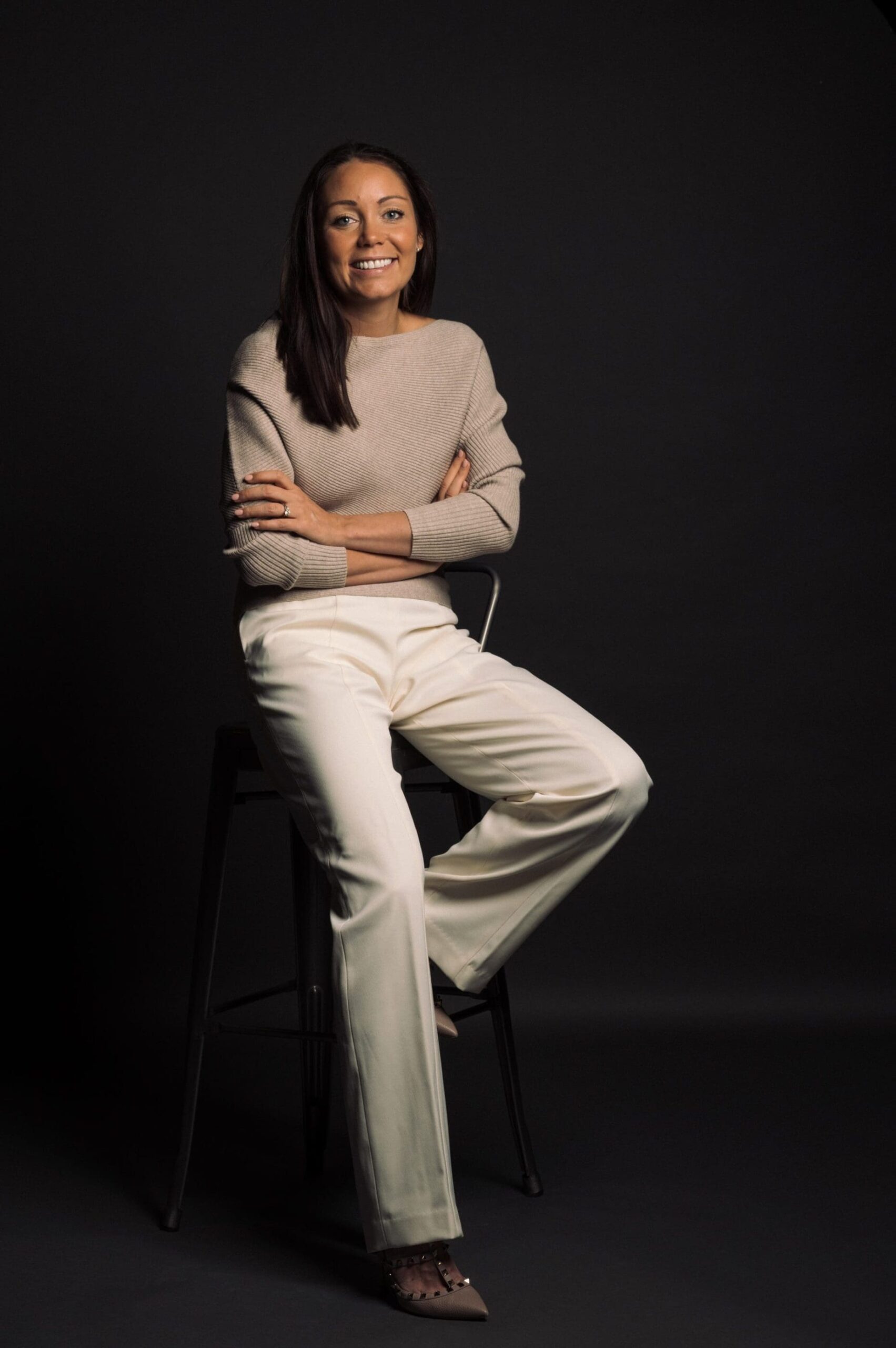 Brown haired woman smiling