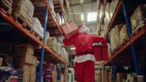 Santa in the warehouse