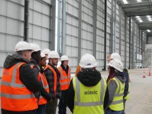 northampton college students on site at civil engineering specialist winvic