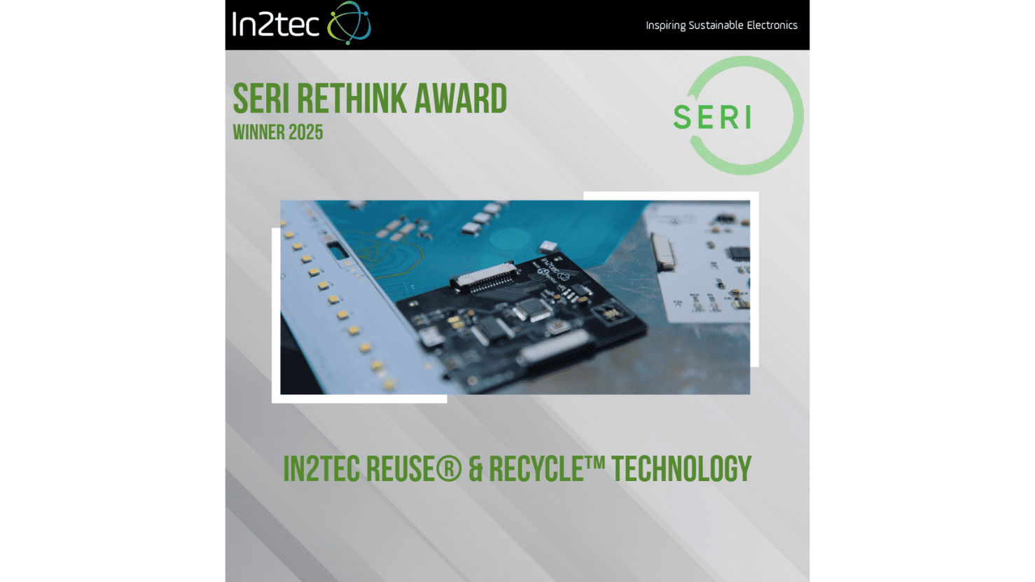 In2tec wins inaugural rethink award from SERI, applauding game-changing reUSE® and reCYCLE™ technology